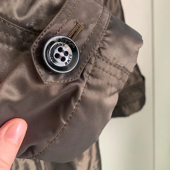 BURBERRY BRIT Metallic Olive Down Coat size medium